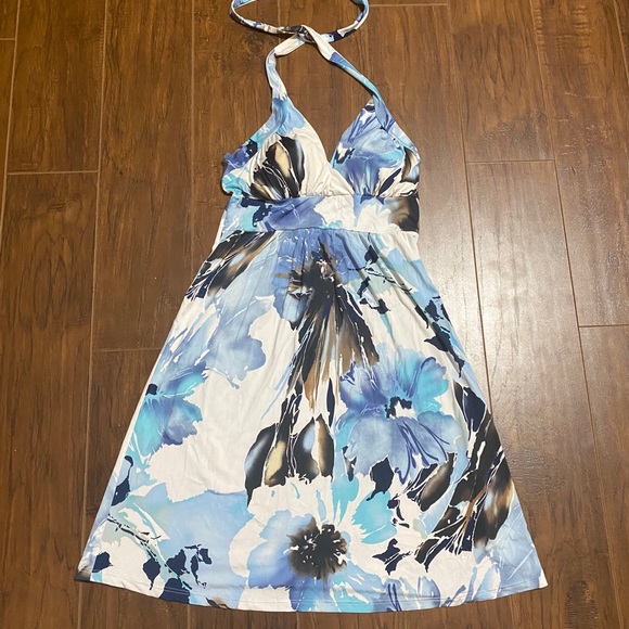 BN Floral Backless Halter Neck Summer/beach Dress - Picture 1 of 6